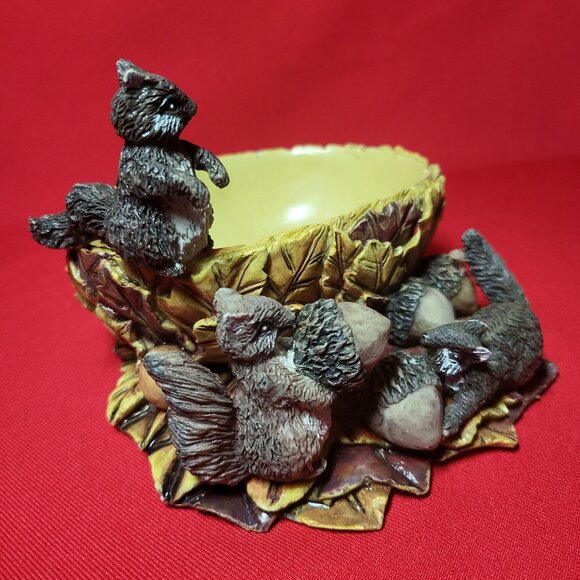 Vintage Nut Bowl Squirrel Figurines Resin Stone Home Decor Bowl Holidays Table D - Picture 14 of 15